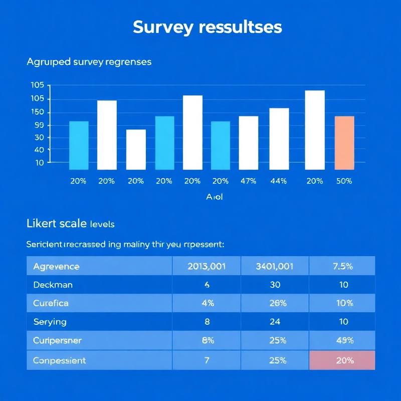 Survey results & sentiments visualization example showing Grouped / Likert Bars